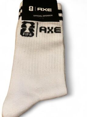 AXE FIFA White Crew Athletic Socks - Men's Comfort Pair